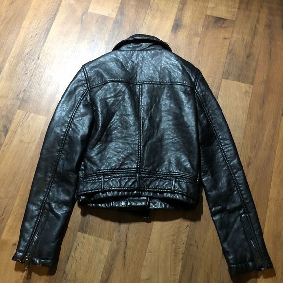 Joes Collection Leather Jacket Full Zip Black Biker Size XS - Picture 3 of 12